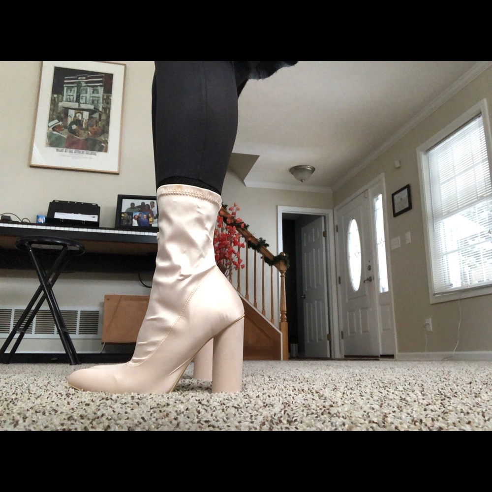 Pink sock boots